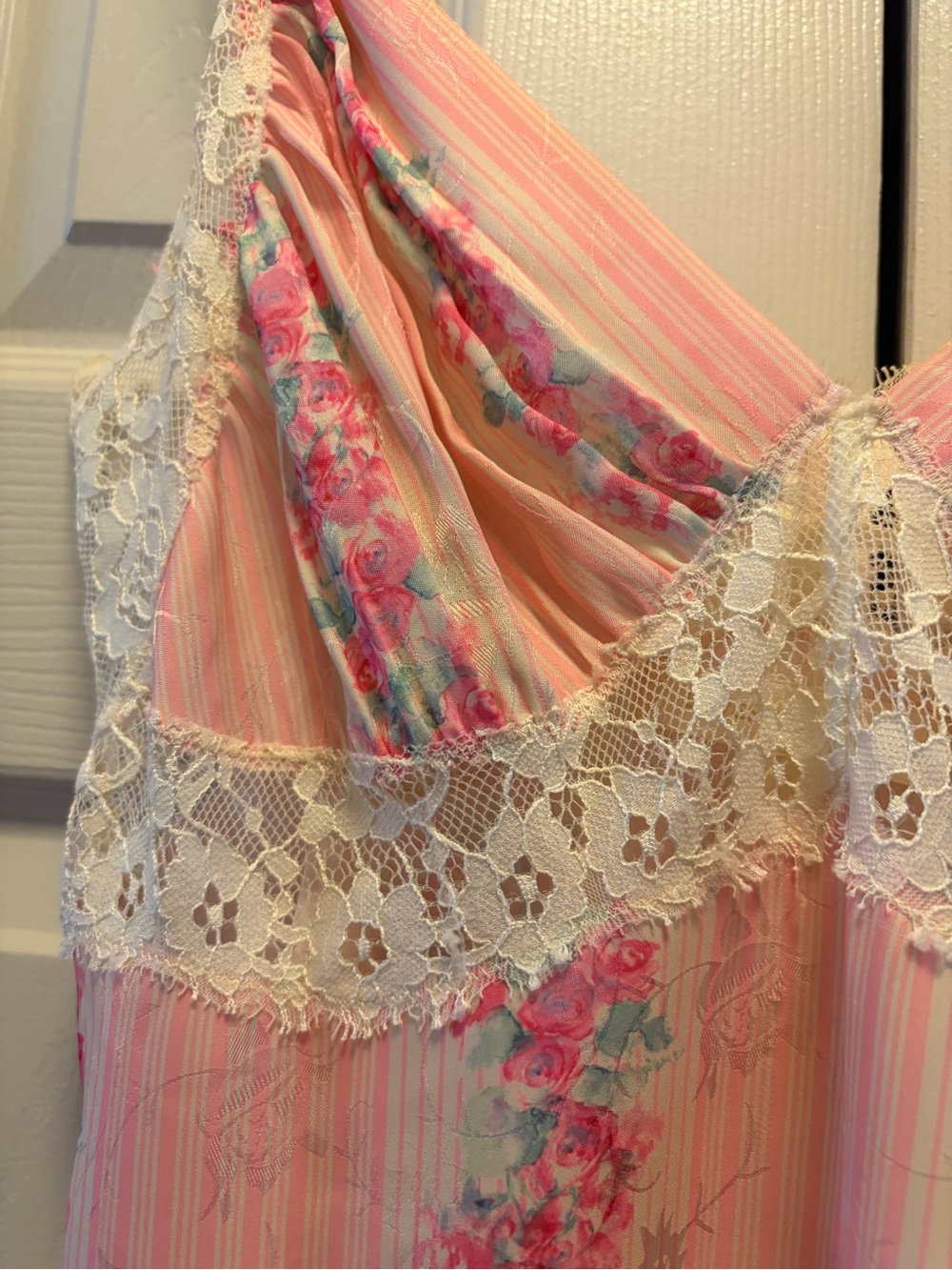 Loveshackfancy Etrune Floral Pink Lace Trim Mini Dress 6 - Picture 3 of 7